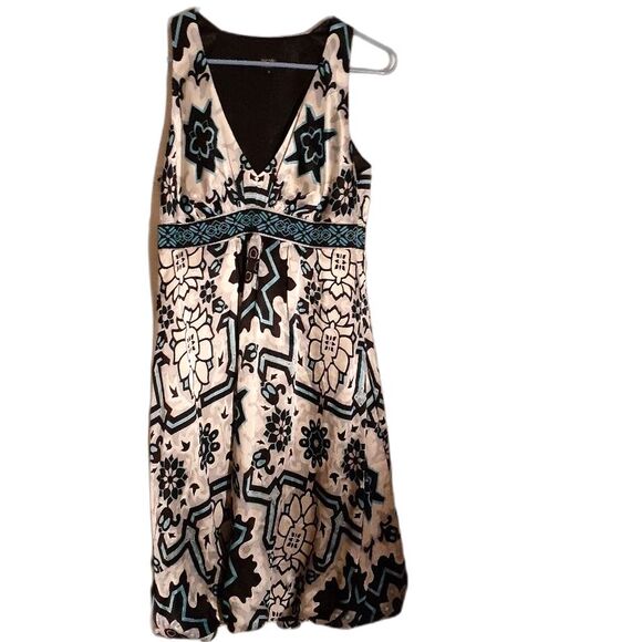 Nicole by Nicole Miller Women’s Silk Sleeveless Fit & Flare V-neck Dress 10 m - Picture 1 of 9